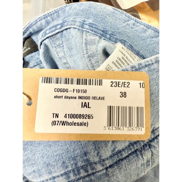 NWT A.P.C Dayana 100% Cotton High Waisted Denim Short Washed Indigo Women's 38/6 - Picture 7 of 7